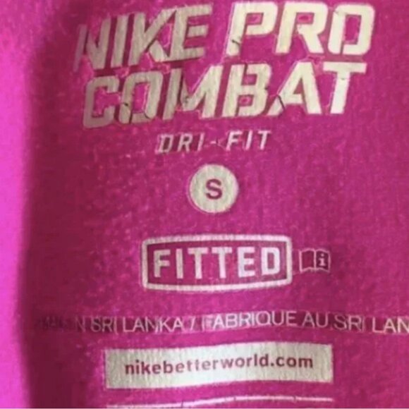 Nike Pro Combat Fuchsia Colored Therma-Fit and Dri Fit Pullover Size S - Picture 8 of 9